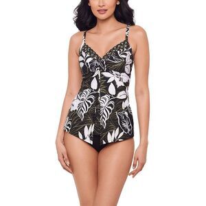 Miraclesuit Womens Elle Dorado Love Knot Tankini, Black